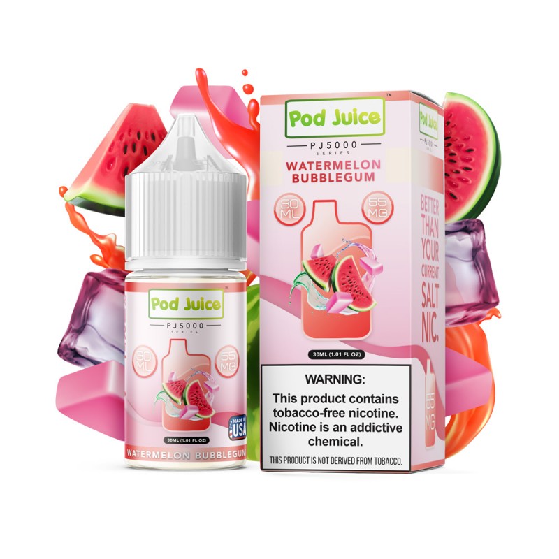 Pod Juice PJ 5000 Series Synthetic Salt Watermelon Bubblegum 30mL